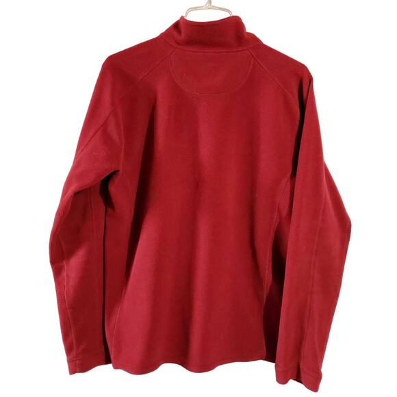 L.L. Bean Men's M Regular Trail Fleece 1/4 Zip Mock Neck Burgundy Red Pullover - Picture 2 of 6